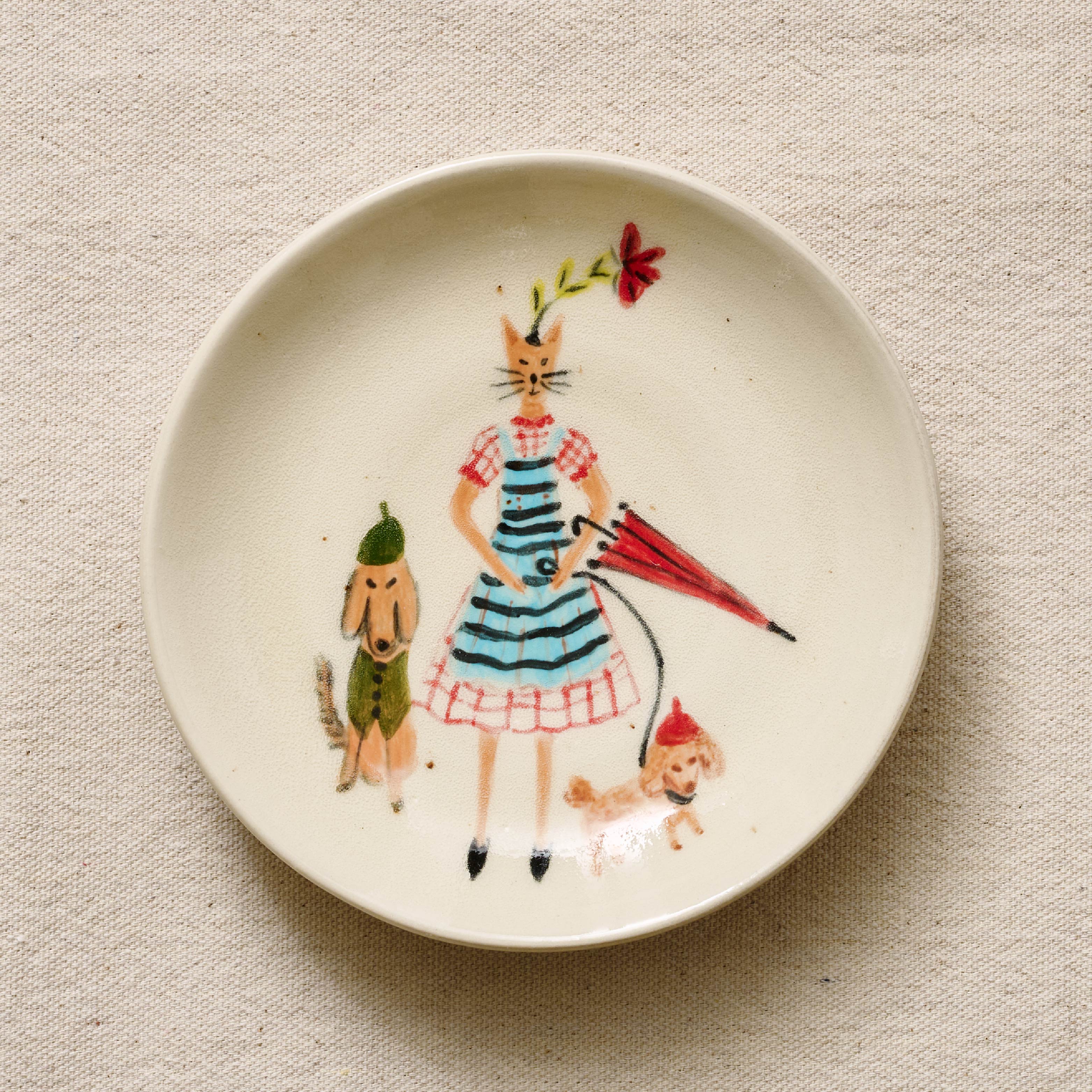 cat and dog ceramic artwork front