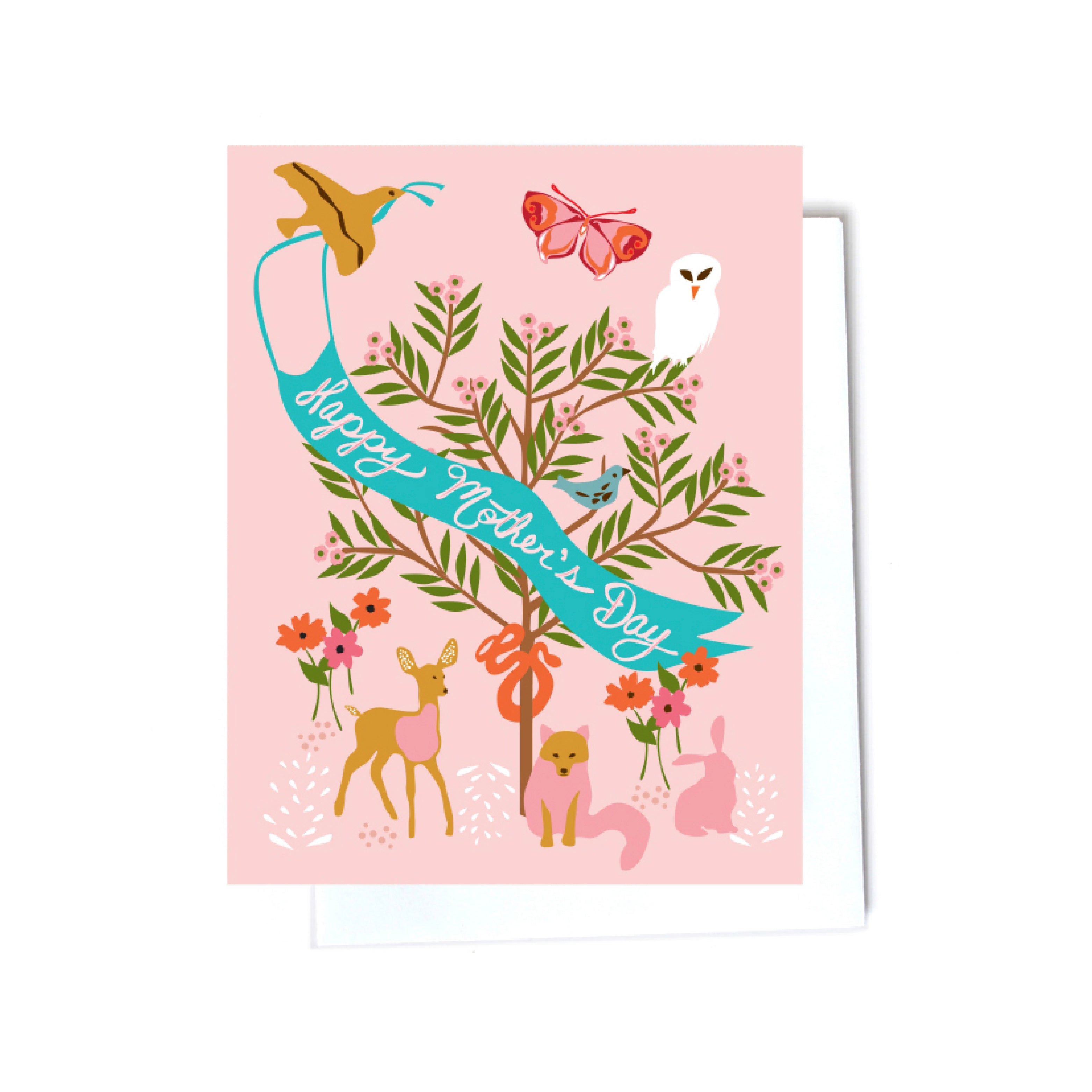 animals mother's day illustrated cards front