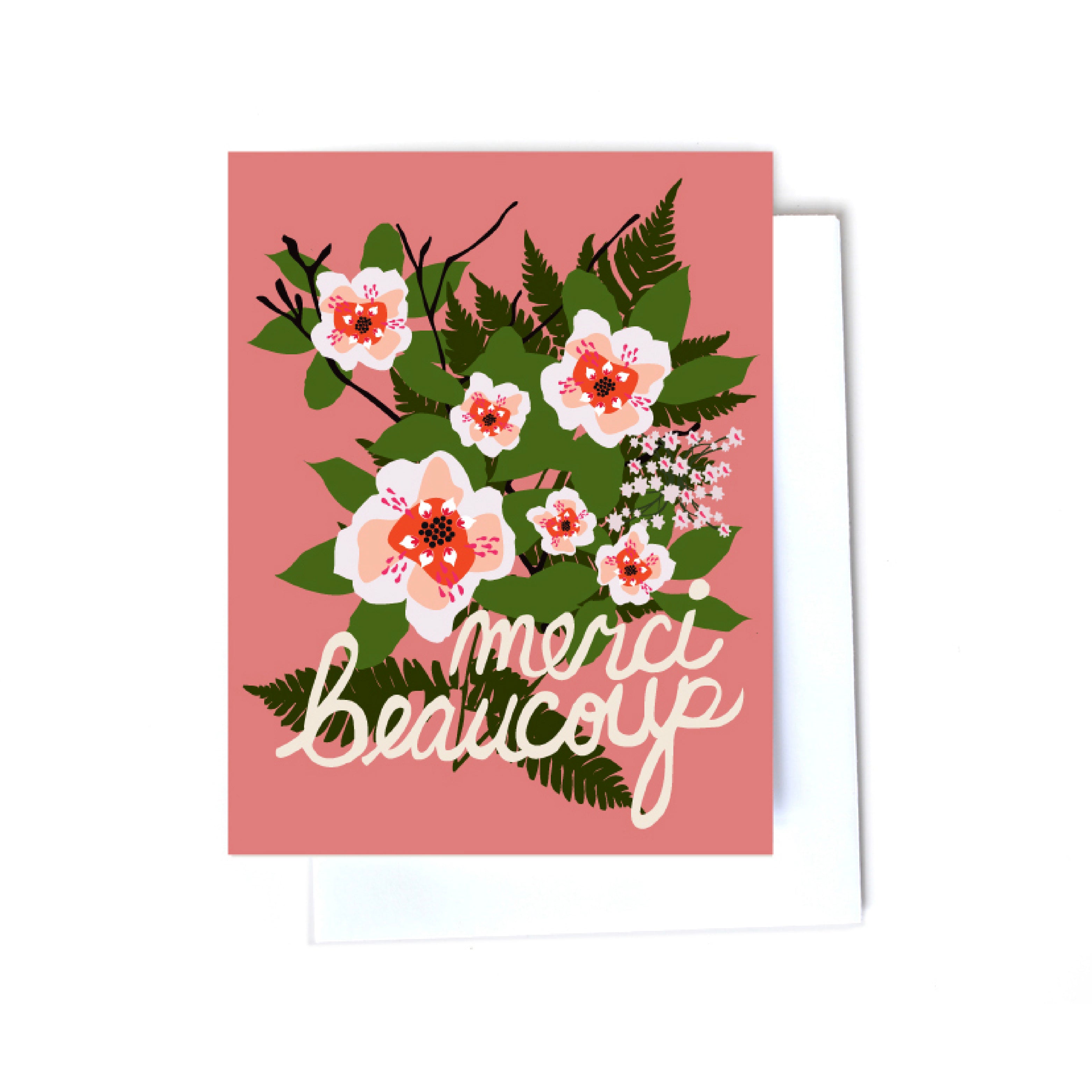 Floral thank you illustrated cards