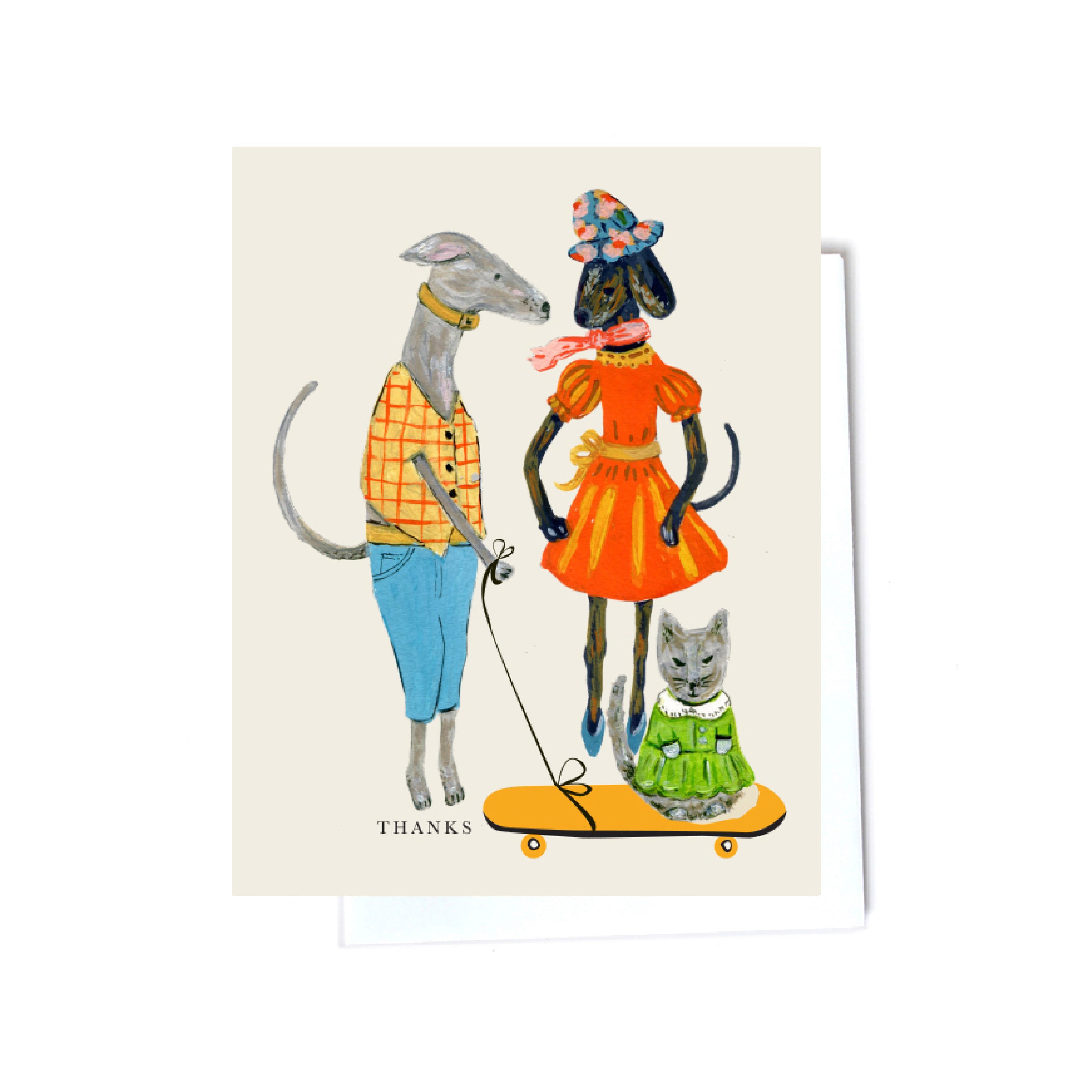 Animal thank you illustrated cards