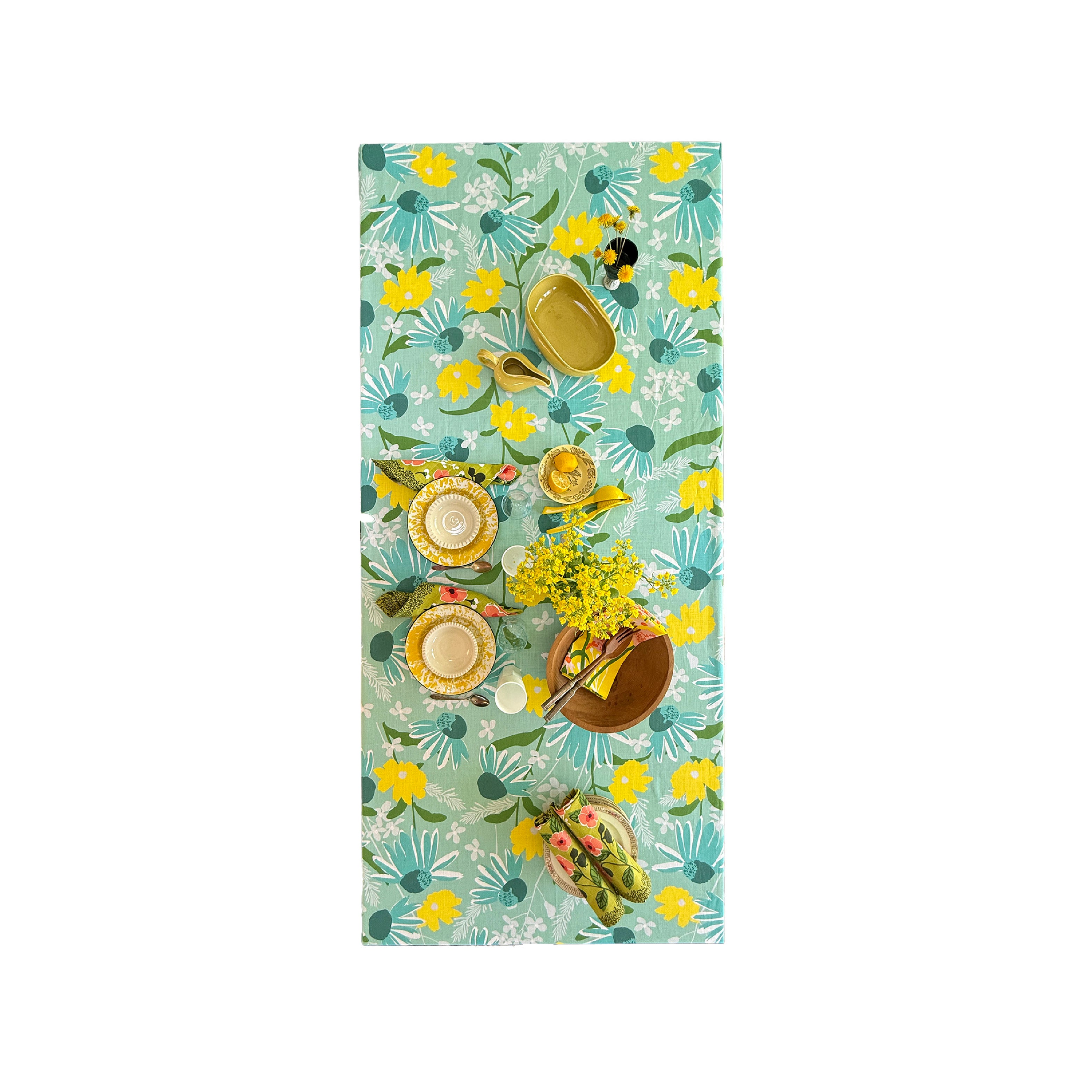 floral tablecloth table view 