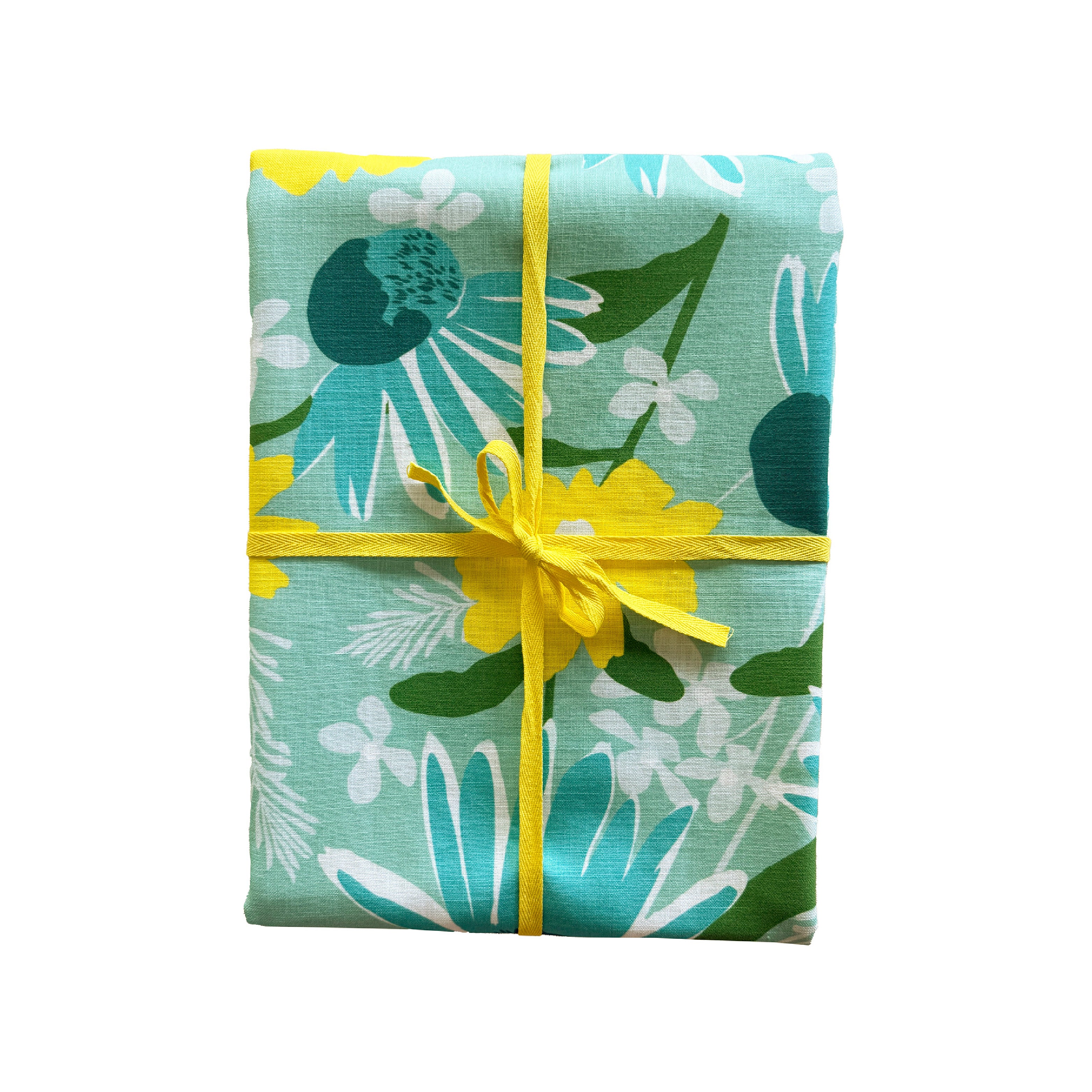 floral tablecloth folded