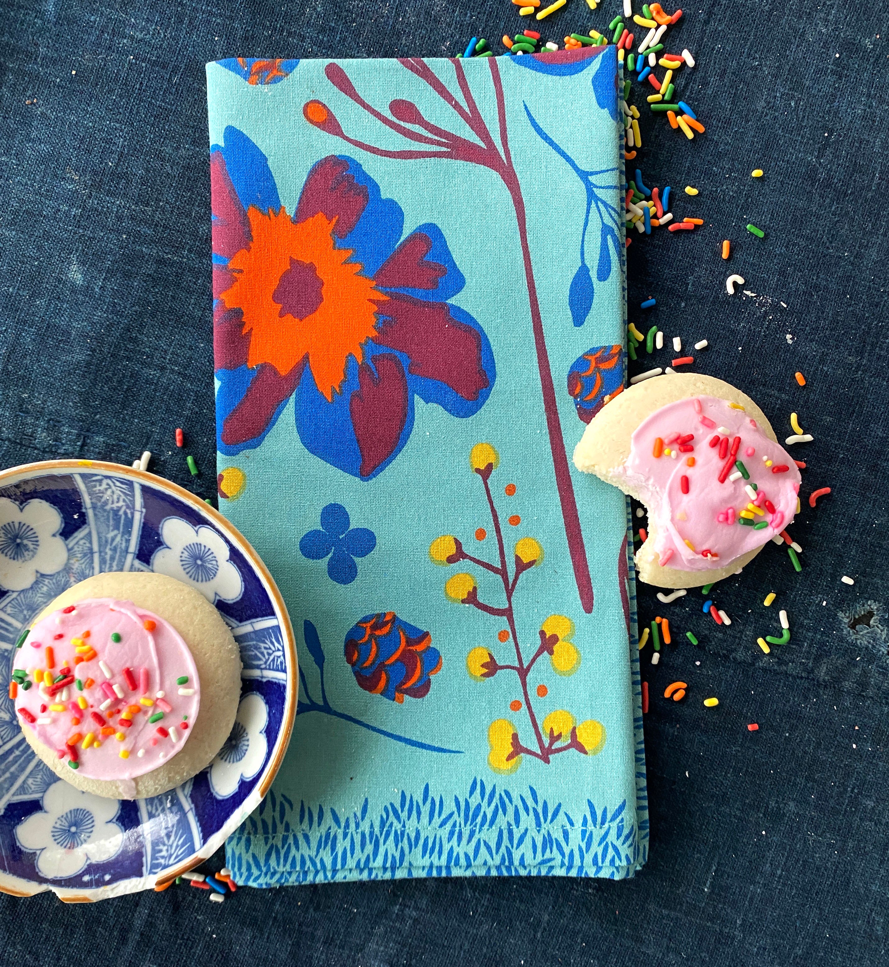 floral cloth napkin set single table top