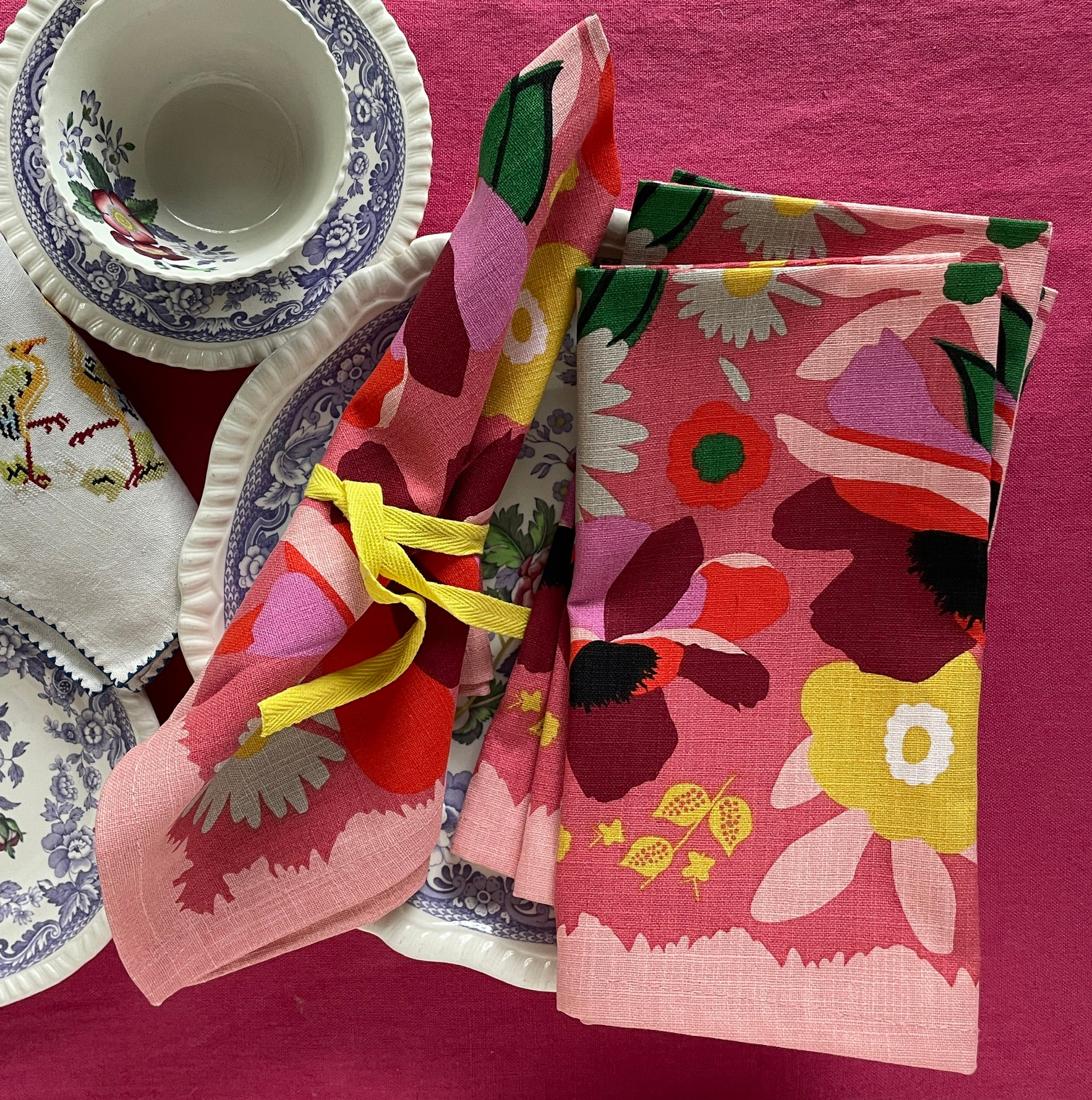 floral cloth napkin set