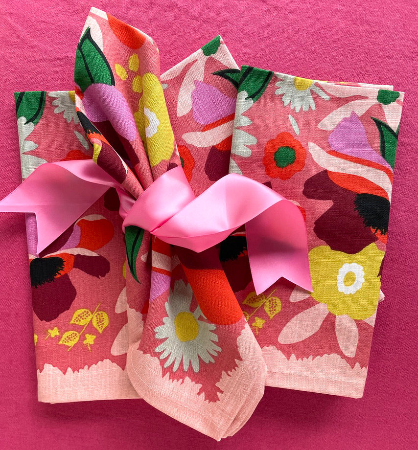 floral cloth napkin set