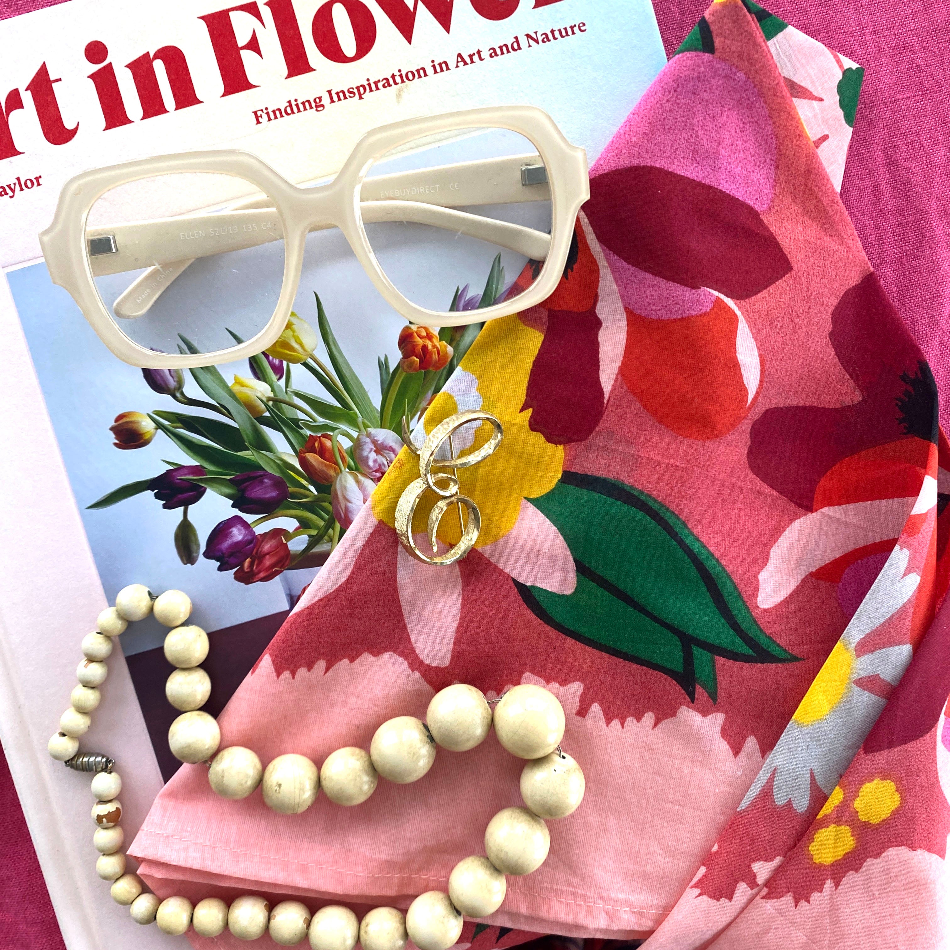 floral kerchief close up