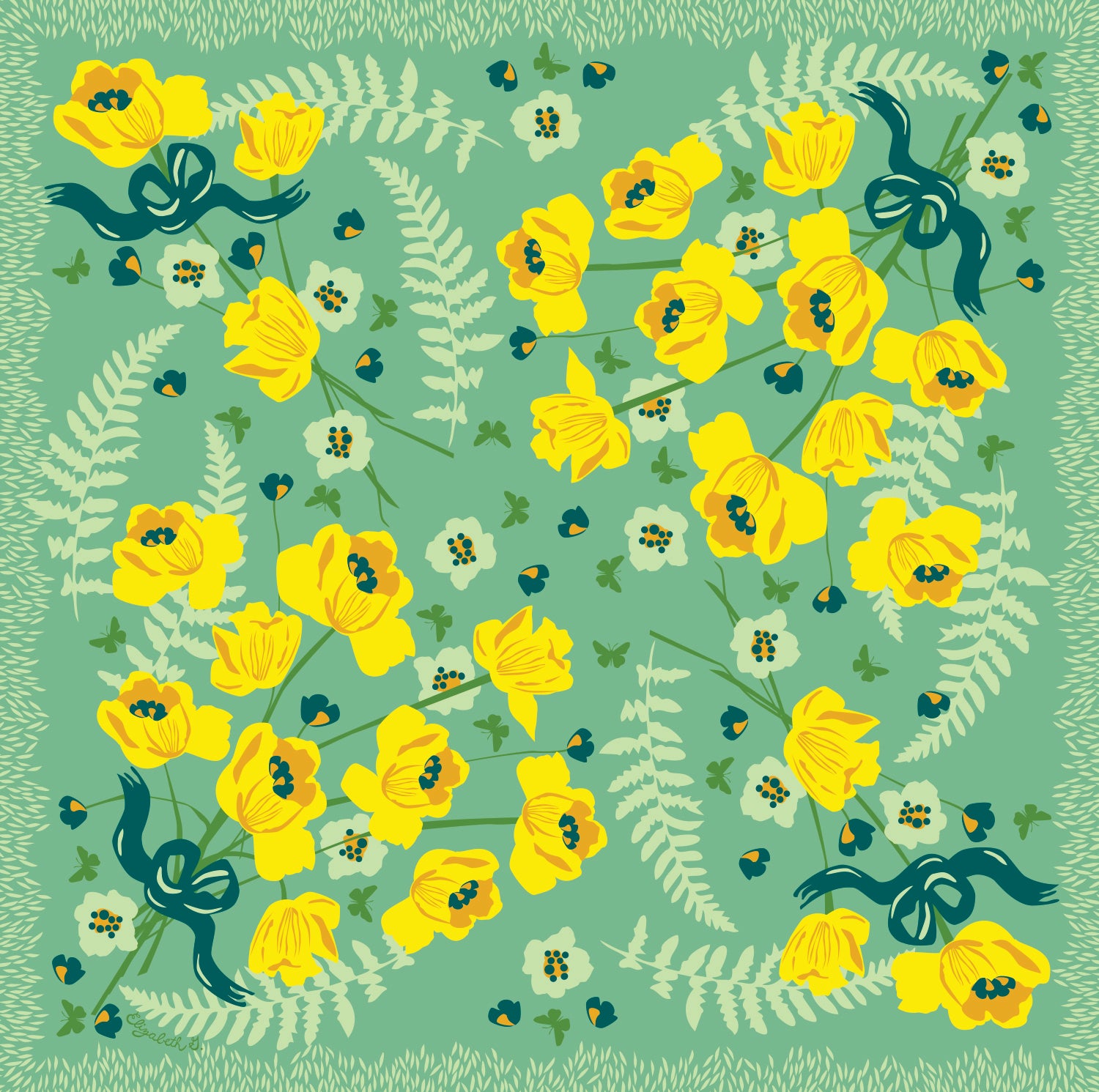 full view floral kerchief 