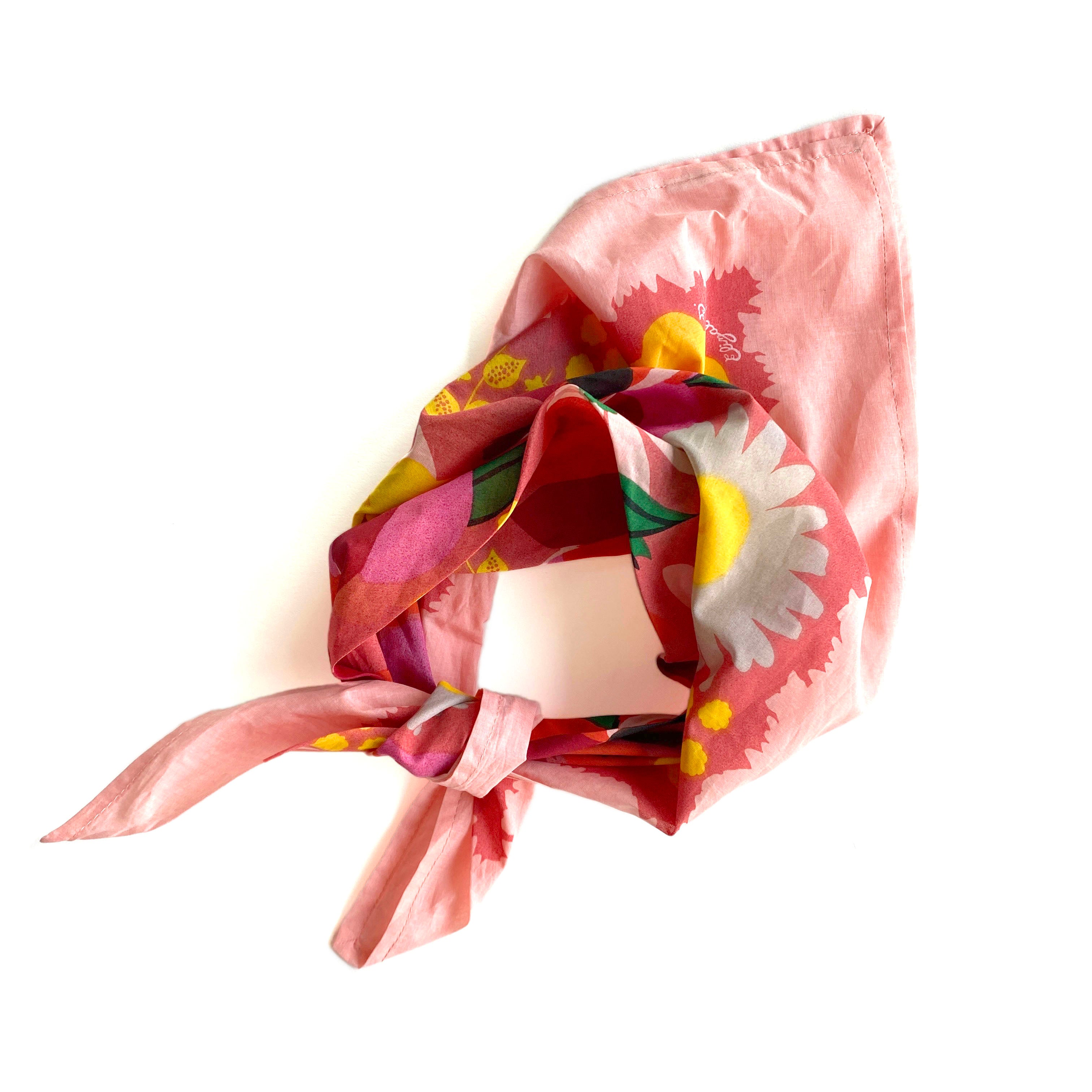 tied floral kerchief 